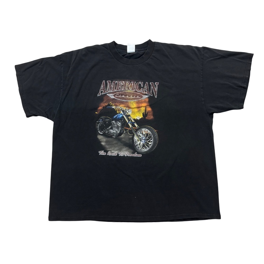 Vintage Tennessee River American Classic Motorcycle Biker T-Shirt Tee Black 2XL